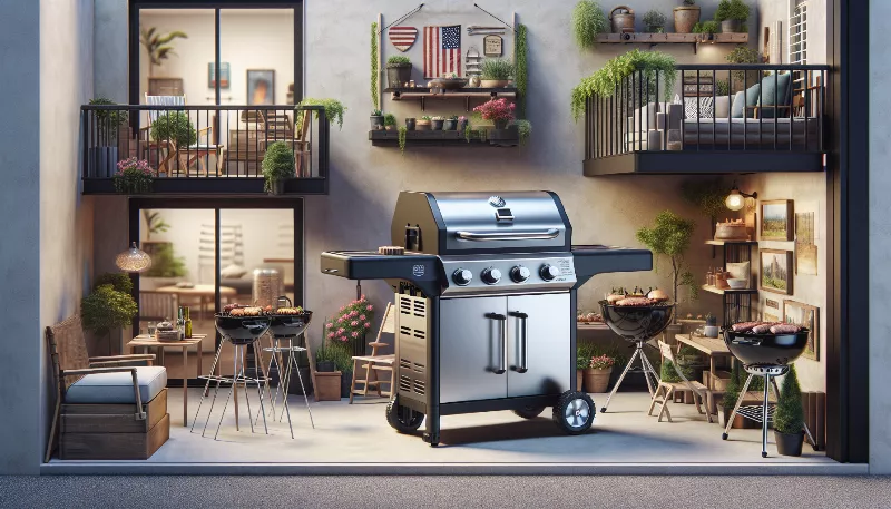 What are some of the best American-made grills for small spaces or apartment balconies?