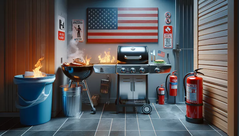What are some safety precautions to keep in mind when using an American grill?